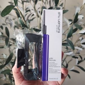 Shu Uemura Yubi Blonde Anti Brass Heat Protection Purple Serum and Hair Clip